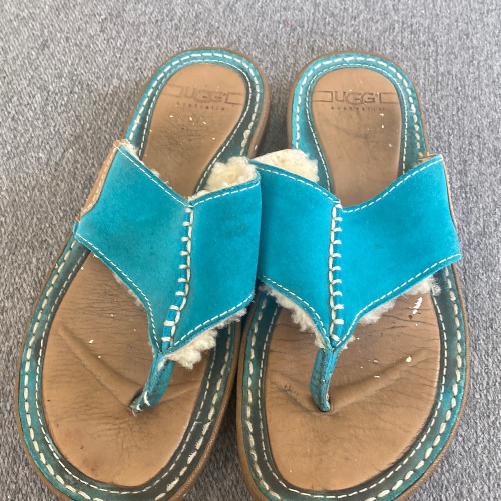 Ugg teal sandals size 9. Used